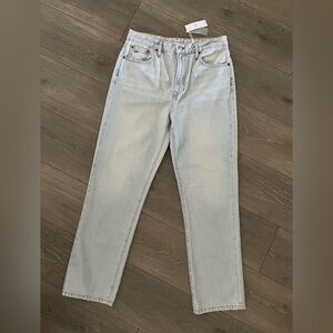 NWT OuterKnown Organic Cotton The Strand Straight Pale Blue Jeans Size 30